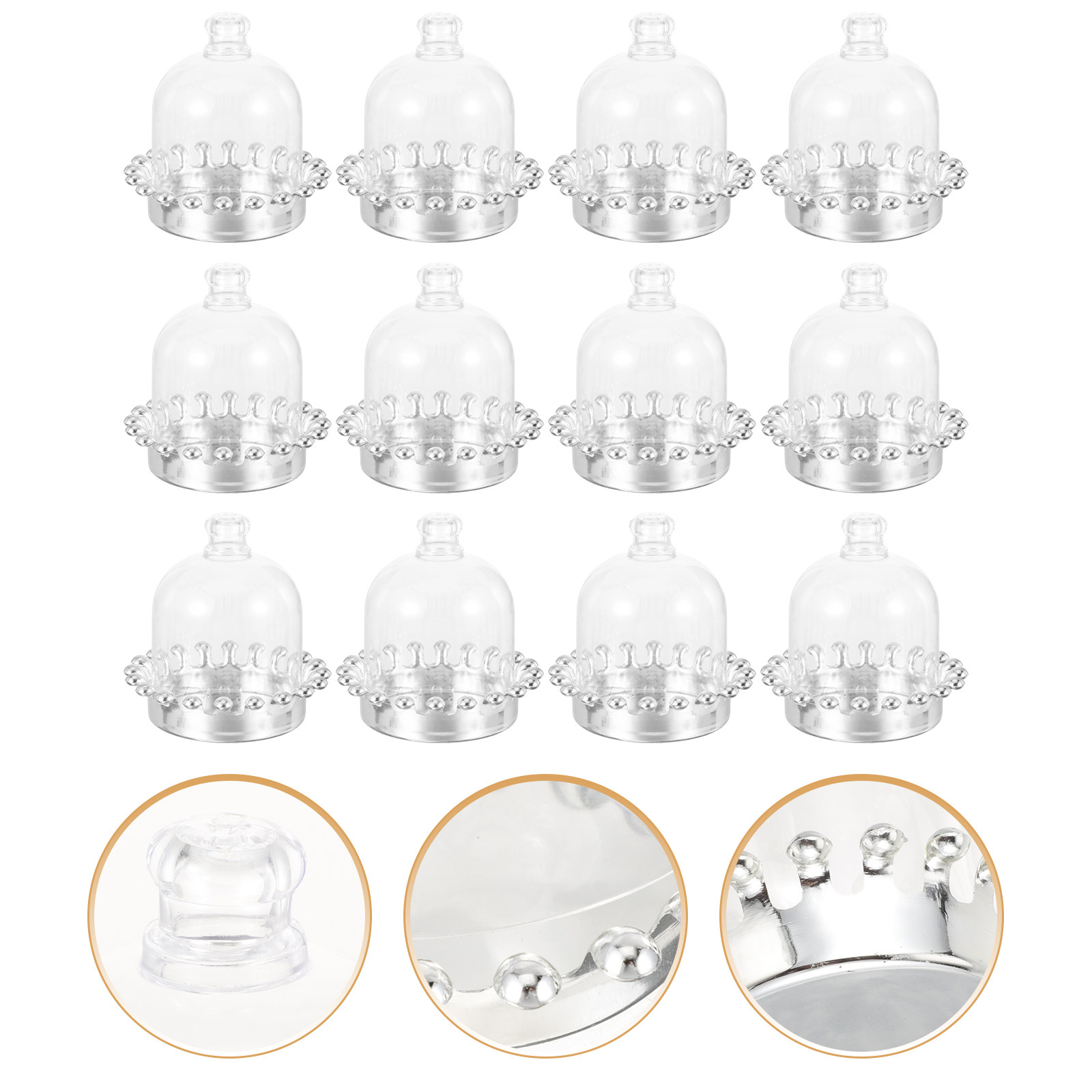 Plastic Dome Clear - 12 pièces de supports à gâteaux