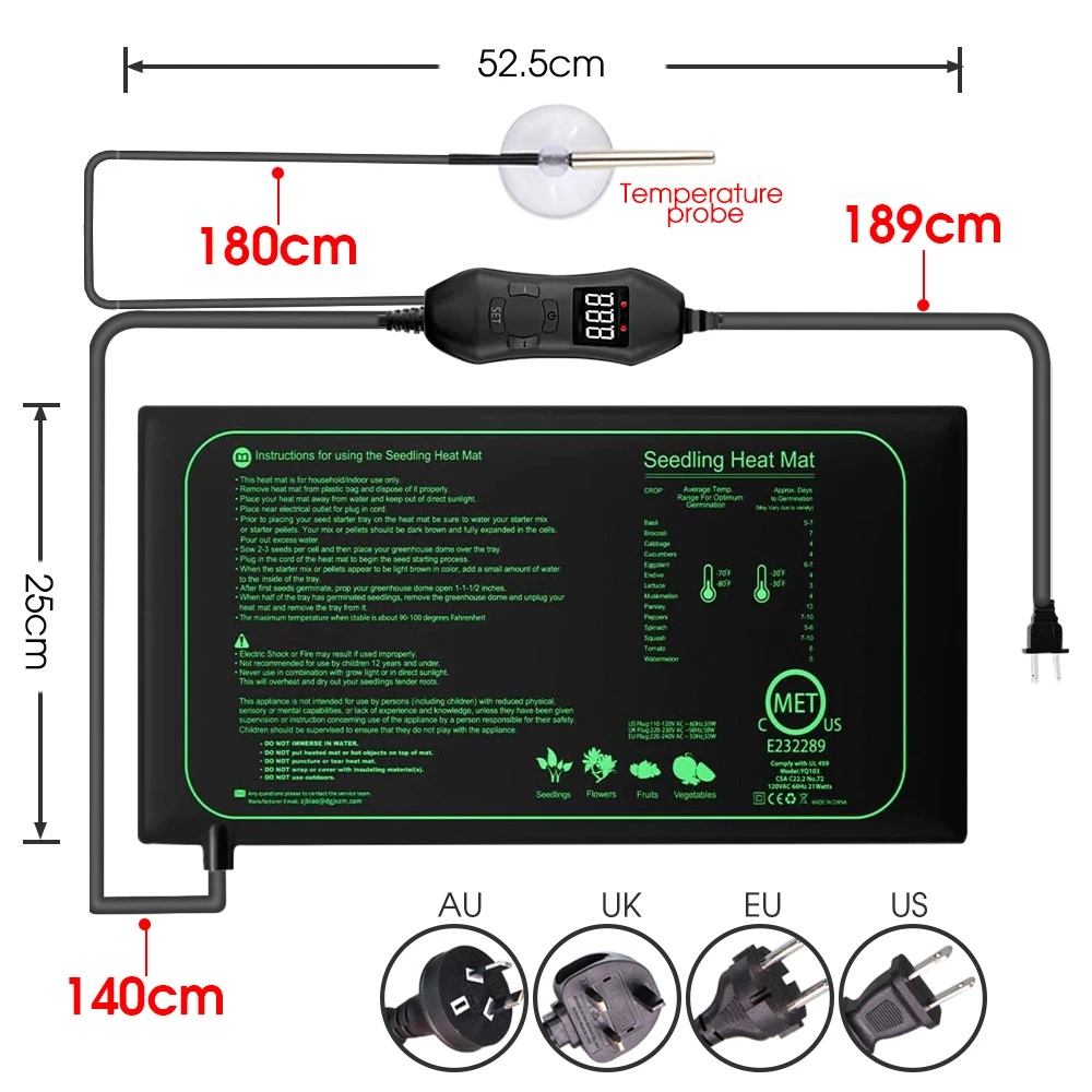 50W EU-US/Royaume-Uni/AU Therm - Heat Mat Seedling avis et prix